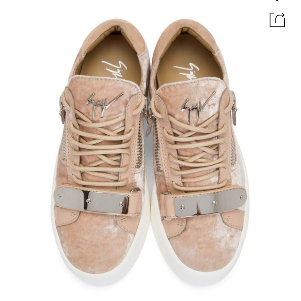 Giuseppe Zanotti Pink Velvet May London Sneakers